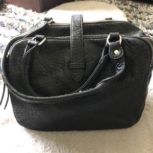 Spacious Black Leather-Like Bag